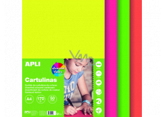 Apli Barevné papíry A4 mix barev Fluo 170 g 50 listů