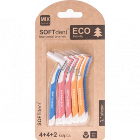 Soft Dent Eco mezizubní kartáček zahnutý mix velikostí 10 kusů