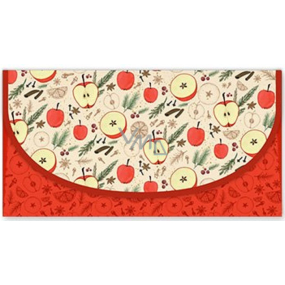 Nekupto Přání obálka na peníze vánoční Jablíčka 116 x 220 mm