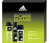 Adidas Pure Game parfémovaný deodorant sklo 75 ml + sprchový gel 250 ml + deodorant sprej 150 ml, kosmetická sada pro muže