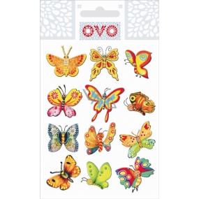Ovo Obtisky Glitr Motýlci různé druhy 12 motivů 1 aršík