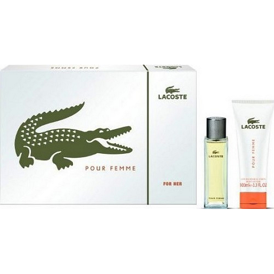 Lacoste pour Femme parfémovaná voda pro ženy 50 ml + tělové mléko 100 ml, dárková sada