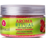 Dermacol Aroma Ritual Rebarbora a jahody Svěží tělový peeling 200 g Rhubarb and Strawberry