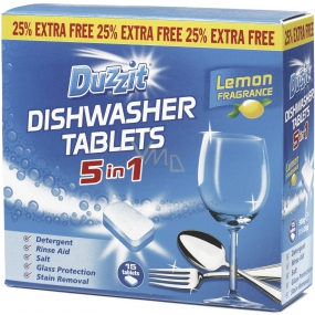Duzzit Dishwasher Tablets Lemon tablety do myčky 5v1 15 x 20 g