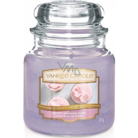 Yankee Candle Sweet Morning Rose - Sladká ranní růže vonná svíčka Classic střední sklo 411 g