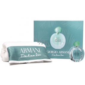 Giorgio Armani Acqua di Gioia Femme parfémovaná voda pro ženy 100 ml + ručník Italian Sun, dárková sada