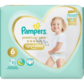 Pampers Premium Care velikost 6, 15+ kg plenkové kalhotky 31 kusů