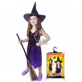 Rappa Halloween Kostým Čarodějnice s kloboukem pro děti, velikost M