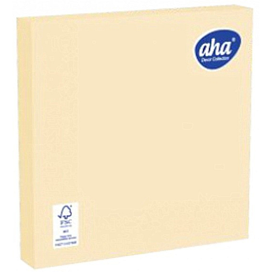 Aha Papírové ubrousky 3 vrstvé 33 x 33 cm 20 kusů Šampáň
