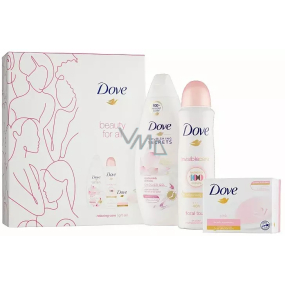 Dove Nourishing Secrets Rozzařující Rituál Lotosový květ a rýžová voda sprchový gel 250 ml + Invisible Care Floral Touch antiperspirant deodorant sprej 150 ml + Pink krémové toaletní mýdlo 100 g, kosmetická sada pro ženy