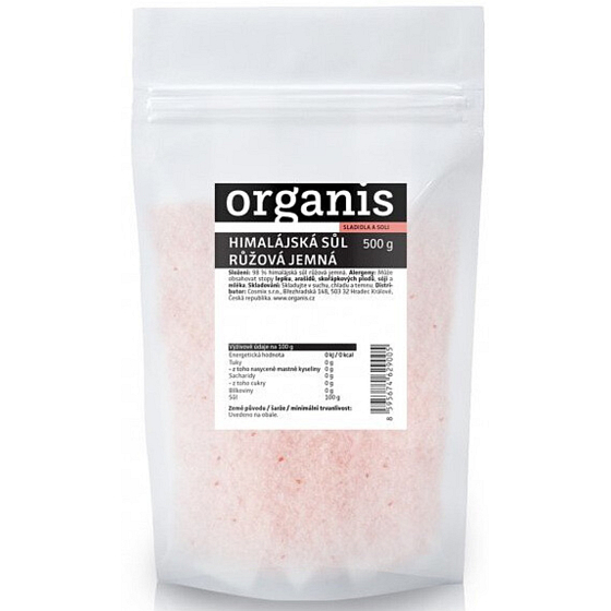 Organis Himalájská sůl růžová jemná 500 g