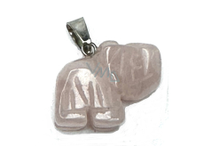 Růženin Slon přívěsek přírodní kámen, ručně broušená figurka 1,8 x 2,5 x 8 mm, kámen lásky