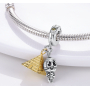 Charm Sterlingové stříbro 925 Egypt Pyramida + Mumie, 2v1 přívěsek na náramek cestování