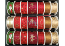 Nekupto Stuha látková vánoční Zlaté nitky 25 mm x 2,5 m