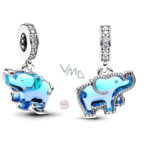 Charm Sterlingové stříbro 925 Působivý slon, přívěsek na náramek zvíře