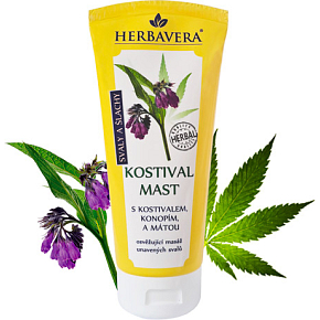 Herbavera kostivalová mast s konopím a mátou, 200 ml