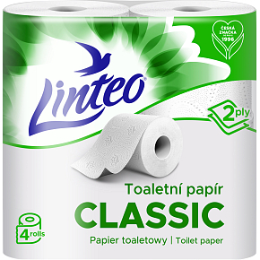 Linteo Classic 2vrstvý toaletní papír, 4 role, 15 m role