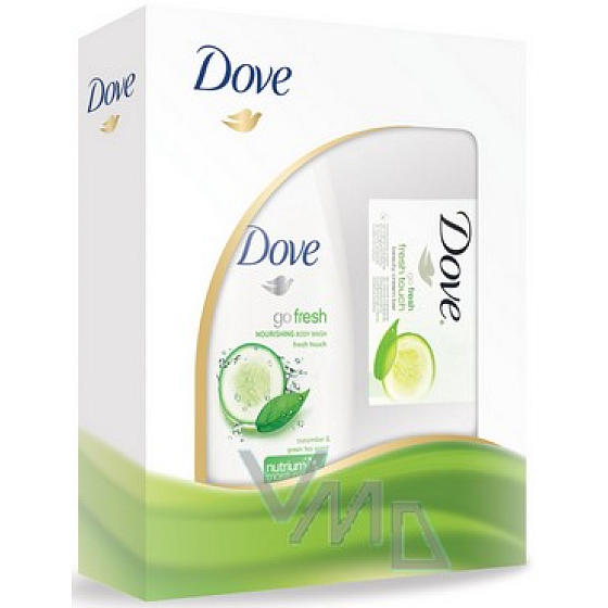 Dove Go Fresh Touch Okurka & Zelený čaj sprchový gel 250 ml + toaletní mýdlo 100 g, kosmetická sada