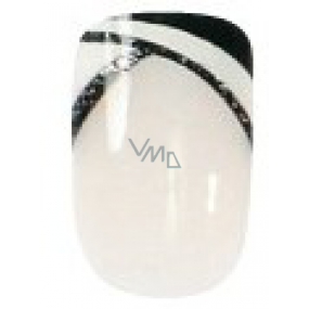 Diva & Nice Natureasy Nails Decorated nalepovací nehty přírodní s černo-bílou aplikací 24 kusů