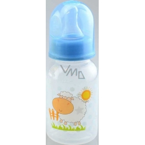 First Steps Feeding Bottle 0+ kojenecká láhev se silikonovou savičkou Kravička 150 ml