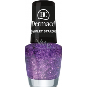 Dermacol Nail Polish with Effect Glitter Touch lak na nehty s efektem 20 Violet Stardust 5 ml
