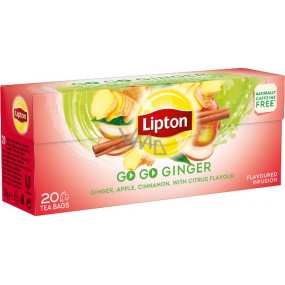 Lipton Go Go Ginger s citrusovou příchutí a zázvorem aromatizovaný čaj 20 nálevových sáčků 36 g