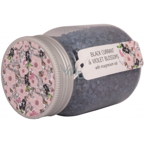 Bohemia Gifts Černý rybíz a Fialové květy magneziová sůl do koupele 380 g