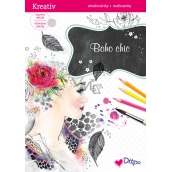 Ditipo Třpytivé omalovánky Boho Chic 8 listů 21 x 30 cm