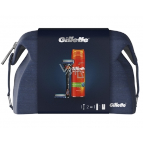 Gillette ProGlide holicí strojek + náhradní hlavice 2 kusy + Fusion5 Ultra Sensitive hydratační gel na holení 200 ml + etue, kosmetická sada pro muže