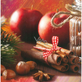 Nekupto Vánoční kartičky na dárky Skořice s jablky 6,5 x 6,5 cm 6 kusů