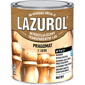 Lazurol Pragomat C1038 nitrocelulózový lak na dřevo 750 ml Lazurol Pragomat C1038 nitrocelulózový lak na dřevo 750 ml