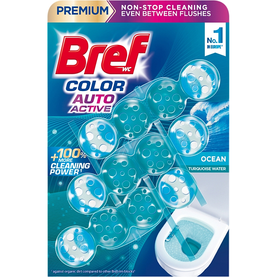 Bref WC blok Color Auto Active Ocean, 3 × 50 g