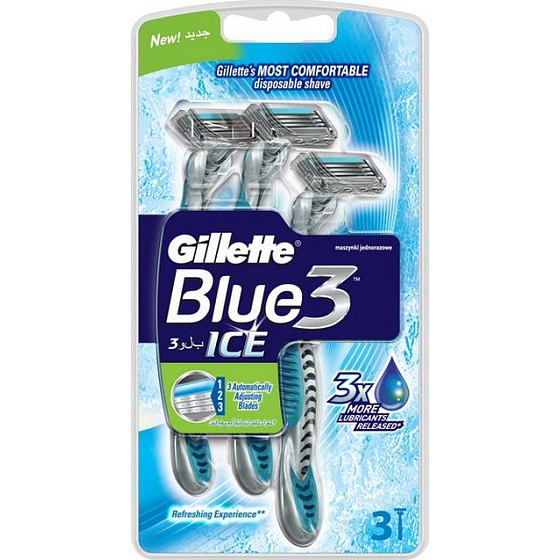 Gillette Blue 3 Ice holítka 3břité pro muže 3 kusy