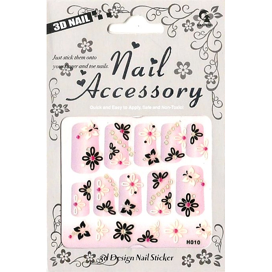 Nail Accessory 3D nálepky na nehty č. 4 1 aršík