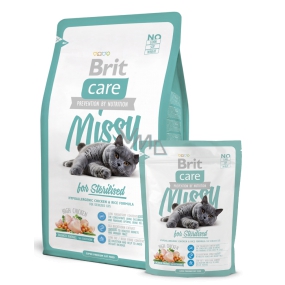 Brit Care Missy Sterilised Kuře + rýže pro sterilizované kočky 2 kg, Hypoalergenní kompletní krmivo