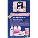 Nivea Blossom Care micelární voda 200 ml + tělové suflé 200 ml + pleťová maska 1 kus + Labello Soft Rosé balzám na rty 4,8 g + plechová krabička, kosmetická sada