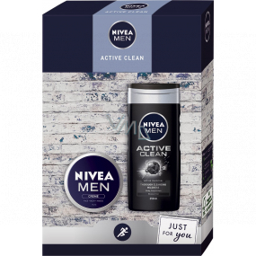 Nivea Men Active Clean sprchový gel 250 ml + krém 75 ml, kosmetická sada pro muže