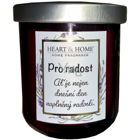 Heart & Home Sladké třešně sójová vonná svíčka s nápisem Pro radost 110 g
