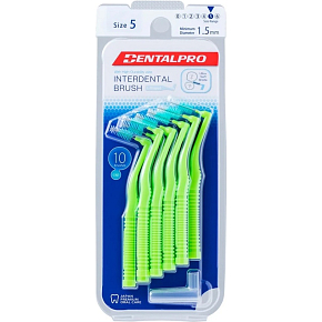 DentalPro mezizubní kartáček zahnutý 1,5 mm zelený, 10 kusů DentalPro mezizubní kartáček zahnutý 1,5 mm zelený, 10 kusů