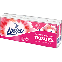 Linteo 3vrstvé papírové kapesníky, 10 × 10 ks