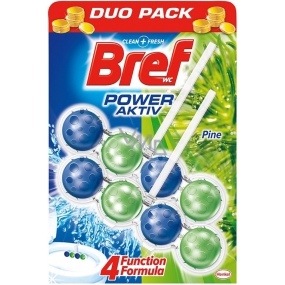 Bref Power Aktiv 4 Formula Borovice Freshness WC blok pro hygienickou čistotu a svěžest Vaší toalety, zbarvuje vodu 2 x 50 g, duopack