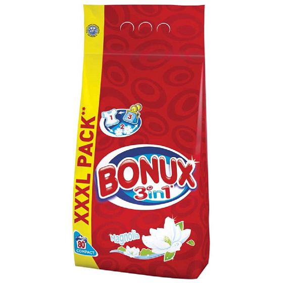 Bonux Magnolia 3v1 prací prášek 80 dávek 5,6 kg