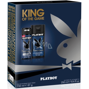 Playboy King of The Game deodorant sprej pro muže 150 ml + sprchový gel pro muže 250 ml, kosmetická sada