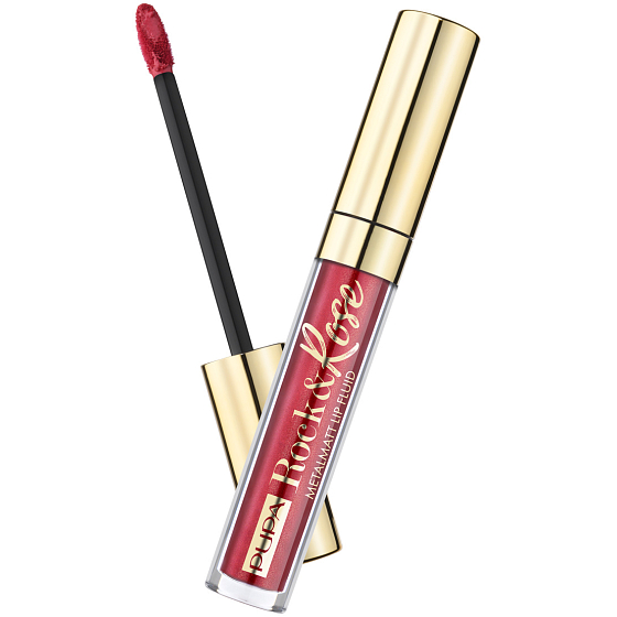 Pupa Rock & Rose Metal Matt Lip Fluid tekutá metalická rtěnka mat 001 Insolent Red 3 ml