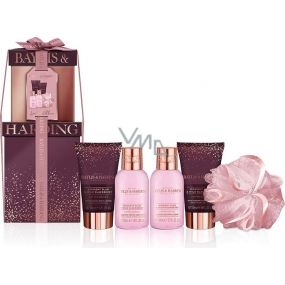 Baylis & Harding Půlnoční švestka a Divoká ostružina mycí gel 100 ml + sprchový krém 100 ml + tělové mléko 50 ml + krém na ruce 50 ml + krystalky do koupele 25 g + žínka, kosmetická sada