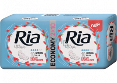 Ria Ultra Normal Plus Odour Neutraliser ultra tenké hygienické vložky s křidélky 2 x 10 kusů