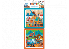 Baby Genius Puzzle Stavební stroje 15 x 15 cm, 16 a 20 dílků, 2 obrázky