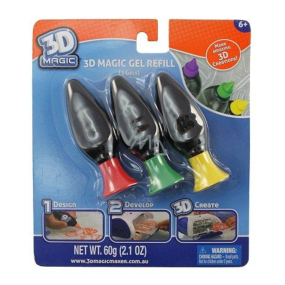EP Line 3D Magic náhradní náplň 3 kusy různé druhy kreativní sada k tvorbě 3D výrobků, doporučený věk 6+