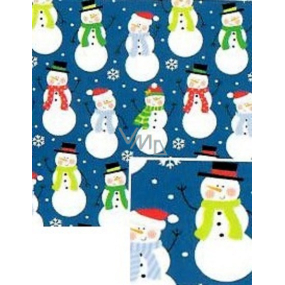 Nekupto Dárkový balicí papír vánoční 70 x 500 cm Modrý sněhuláci