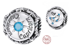 Charm Sterlingové stříbro 925 Znamení zvěrokruhu, kubické zirkonie Kozoroh, korálek na náramek